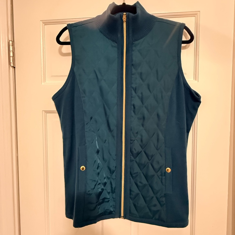 💙 2 for $12 Susan Graver Zip Vest Sweater MED- EUC!